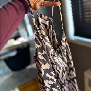 Kookai Leopard Print Dress in Black and Cream